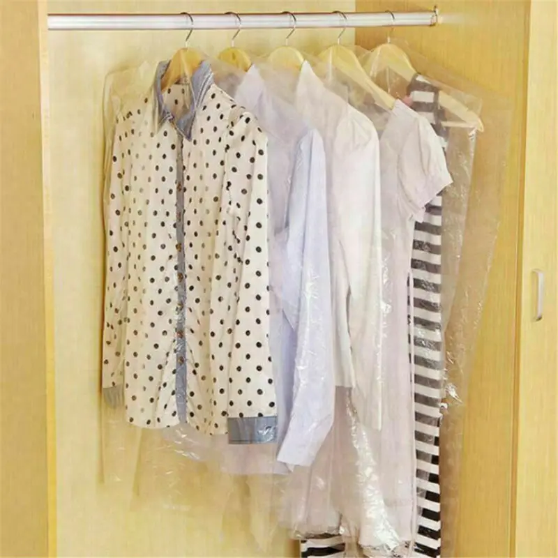 Transparent Clothes Dust Bag 20pcs x Garment Covers Polythene Clear Plastic Dry Cleaner Clothes Bags 3