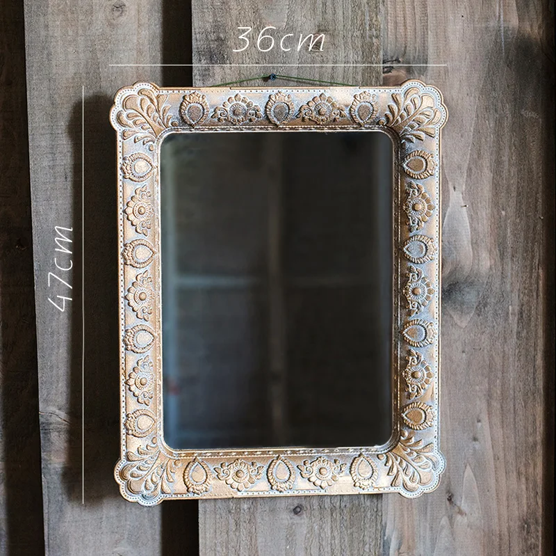Французское классическое рельефное Настенное подвесное декоративное зеркало для гостиной настенное зеркало для спальни Резьбовая рама ретро домашний декор для подарка - Цвет: D