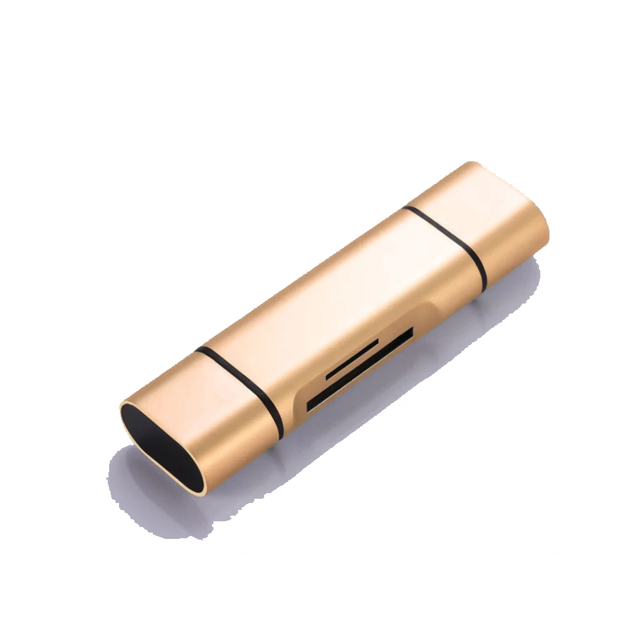 type-c кард-ридер usb3.0 высокоскоростной U диск маленький мини Многофункциональный otg Мобильный телефон кард-ридер алюминиевый сплав - Цвет: Gold