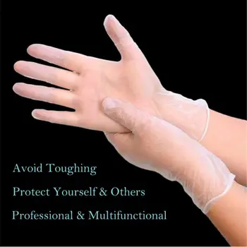 

100PCS Disposable Gloves for Men Women Protective PVC Gloves for Work Food Service Washing Cleaning