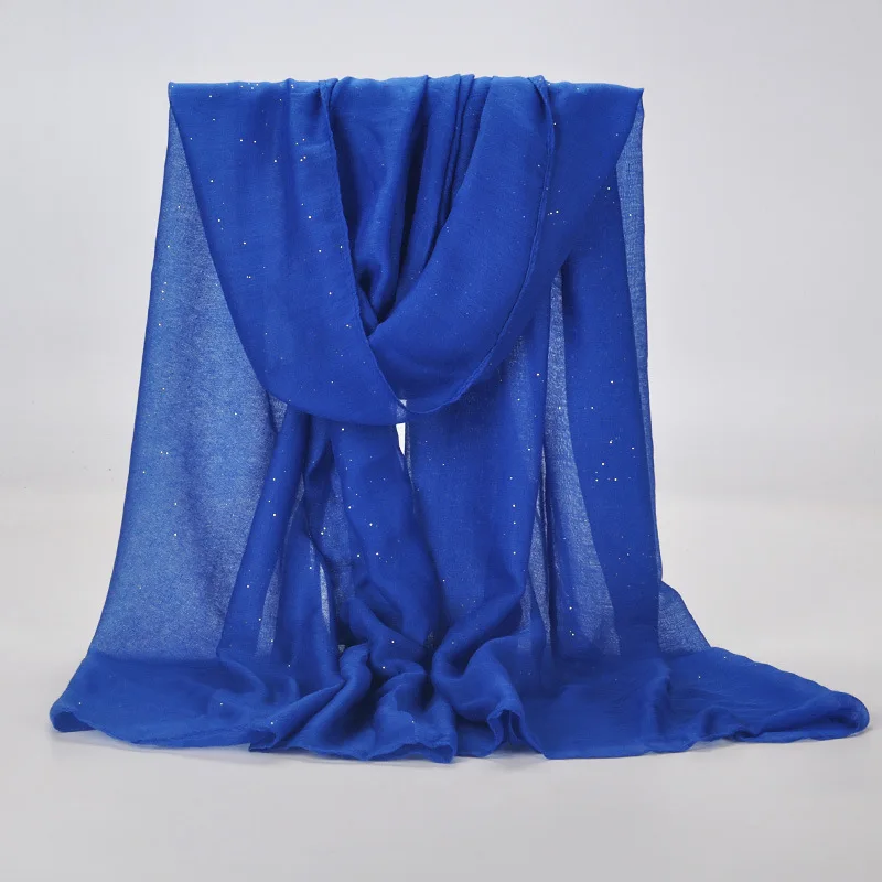 Женский Блестящий однотонный вискозный мусульманский длинный хиджаб популярный шарф/шали шарфы 180*90 см W042
