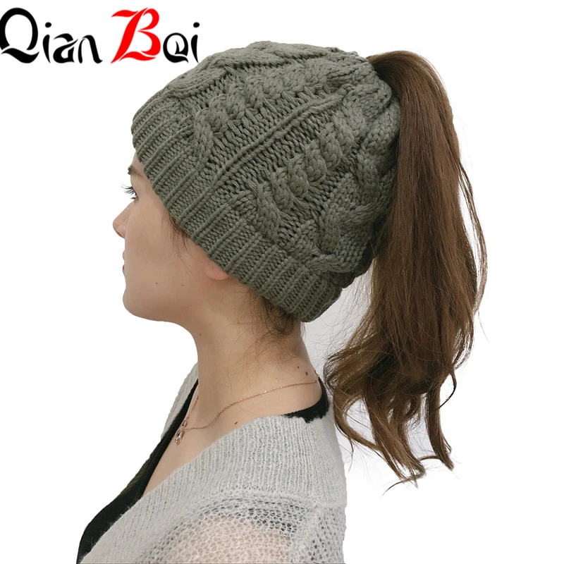 QianBei,, 7 шт./партия, женские тянущиеся вязаные вязанные крючком шапки, зимние шапки для женщин, шапки, теплые женские шапки