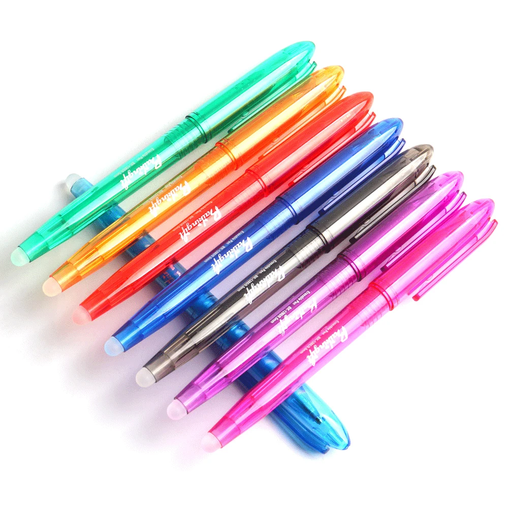 Erasable Gel Pen Or Refill Rod 0.5mm Washable 8Pcs For School Writing Tools gel pens,erasable neutral pens,erasable pen refills,erasable gel pens,erasable pens,gel pen refills