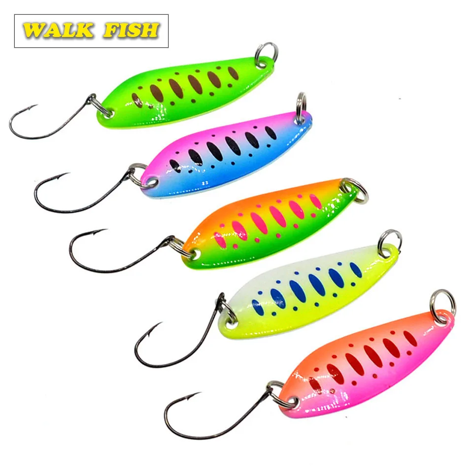 Walk Fish рыболовные приманки в виде ложек для форели 5 шт./лот 3 г 4 см джиг-приманки с