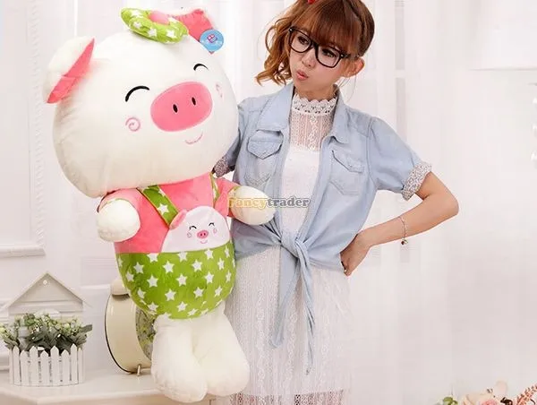 Fancytrader 39'' 100cm  Lovely Giant Plush Stuffed Braces Dressing Pig, Best Gift for Kids Girls,Free Shipping FT50078 (3)