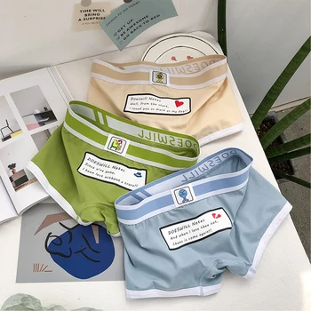 

3 Pieces Mens Boxer Shorts Breathable Men Underwear Cotton Cartoon Print Underpants Personality Mens Underwear Boxers 2020 New