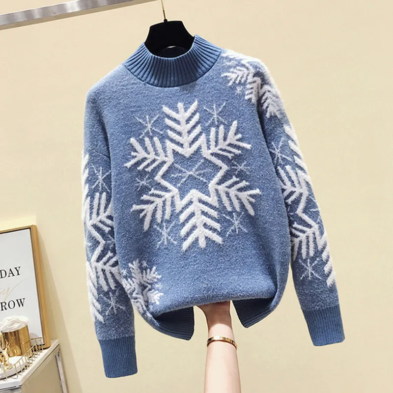 Свитер женский осень-зима новые корейские свободные ленивый ветер Рождество со