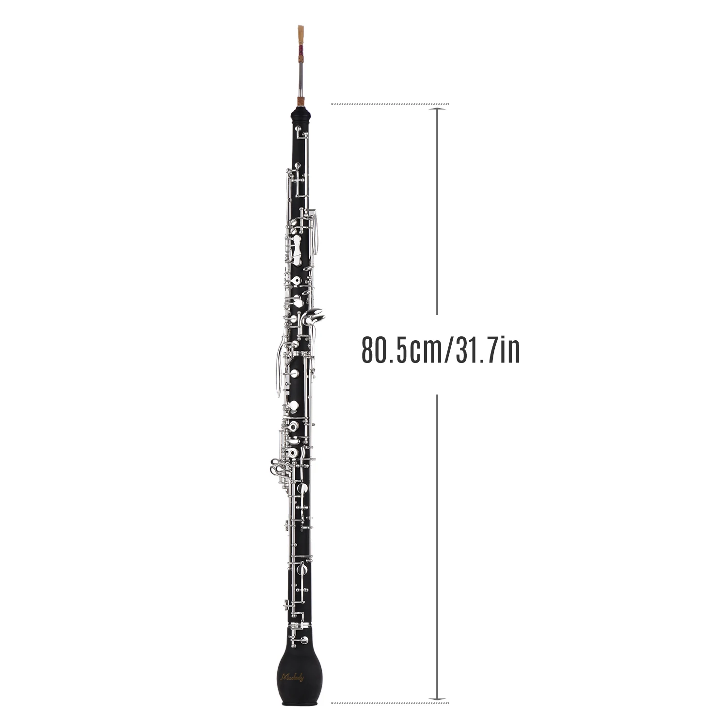 Muslady Professional English Horn Alto Oboe F Key Synthetic Wood Body Silver-plated Keys Woodwind Instrument with Gloves Case