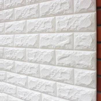 

3D White Brick Effect Wallpaper Roll Light Grey Modern Vintage Rustic Vinyl PVC Faux Brick Wall Paper Living Room Bedroom Decor
