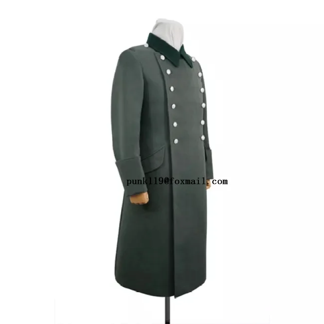 Repro-WWII 독일 M40 Waffen SS 장교 개버딘 그레이트 코트, 재현