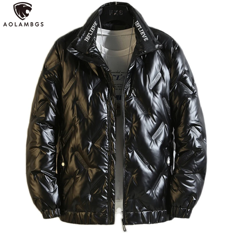 

Aolamegs Winter Men's Down Jacket Warm Jackets Stand Collar Coat Male Thicken Slim Outwear Padded Windproof Parkas Men Clothing