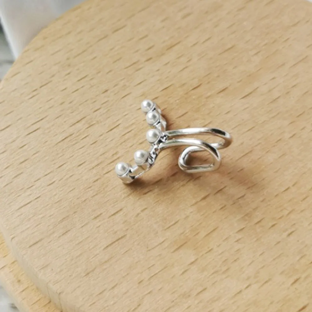 1PCS Simulated Pearl Clip On Earrings Silver Color Ear Bone Cartilage Earring Simple Jewelry Earcuffs For Women boucle d'oreille