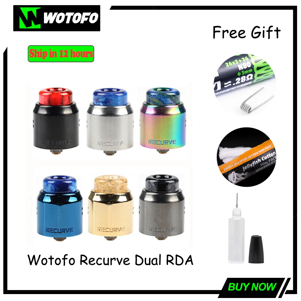 Оригинальный испаритель Wotofo Recurve Dual RDA 24 мм 510 810 резьба с сплавленной проволокой