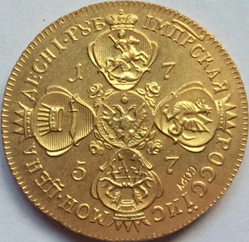 

24-K gold-plated Russian Coins 1757 copy 30mm