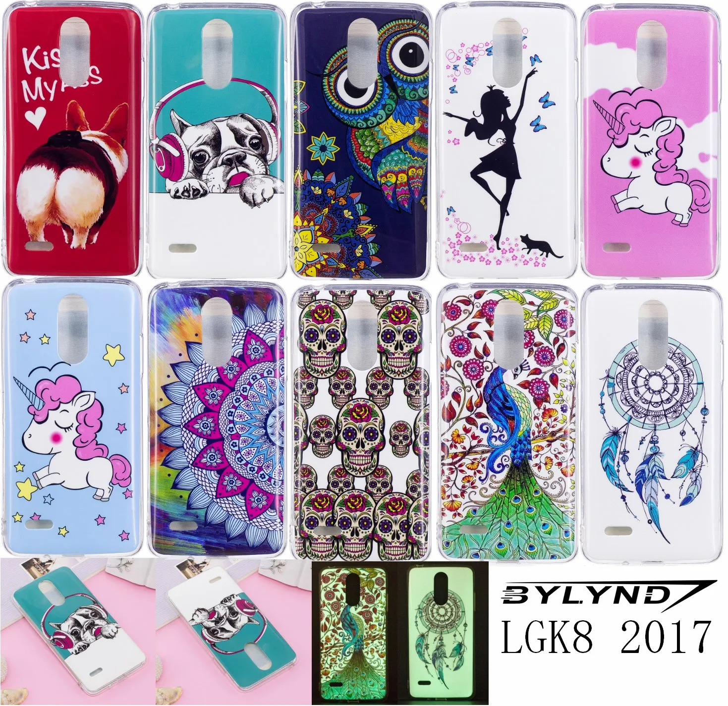 

Cool Luminous Painted Cover phone case for LG K8 2017 soft TPU silicone cases for LG X240/US215/M200N capa Fundas Bumpers Coques