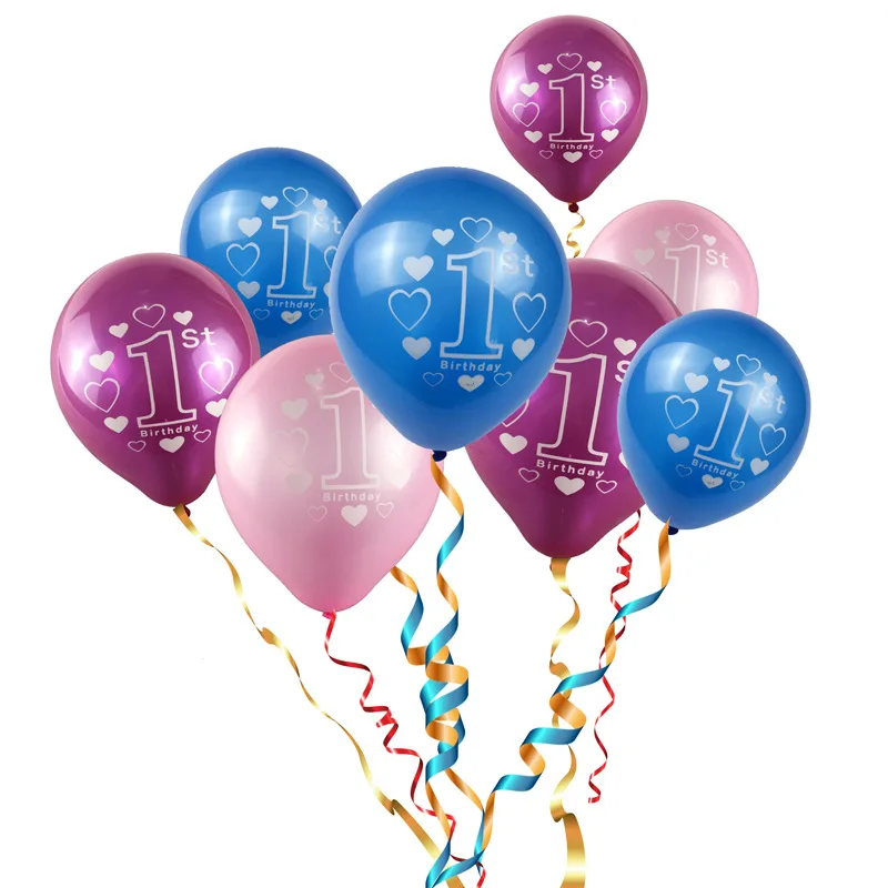

10pcs/lot 10 Inch Baby1st Latex Balloon Baby's Birthday Party Decoration Birthday Balloons