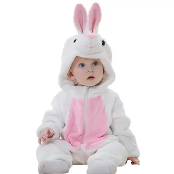 

Cute Animal Modeling Design Flannel Rompers Especially Creative Winter Baby Kids Comfort Soft Long Sleeve Hoodies Jumpsuit