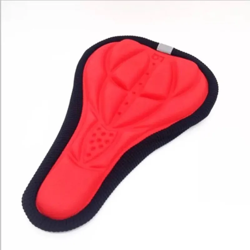 3D Bike Seat Cover Bicycle Soft Saddle Comfortable Foam Seat Cushion Cycling Saddle for Bicycle Bike Accessories - Color: Red