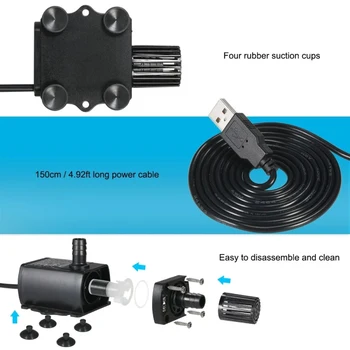 

USB Micro DC Brushless Submersible Pump Fountain Pump DC5V QR50L/QR50A/QR50B Low Noise Waterproof IP68 Brushless Water Pump
