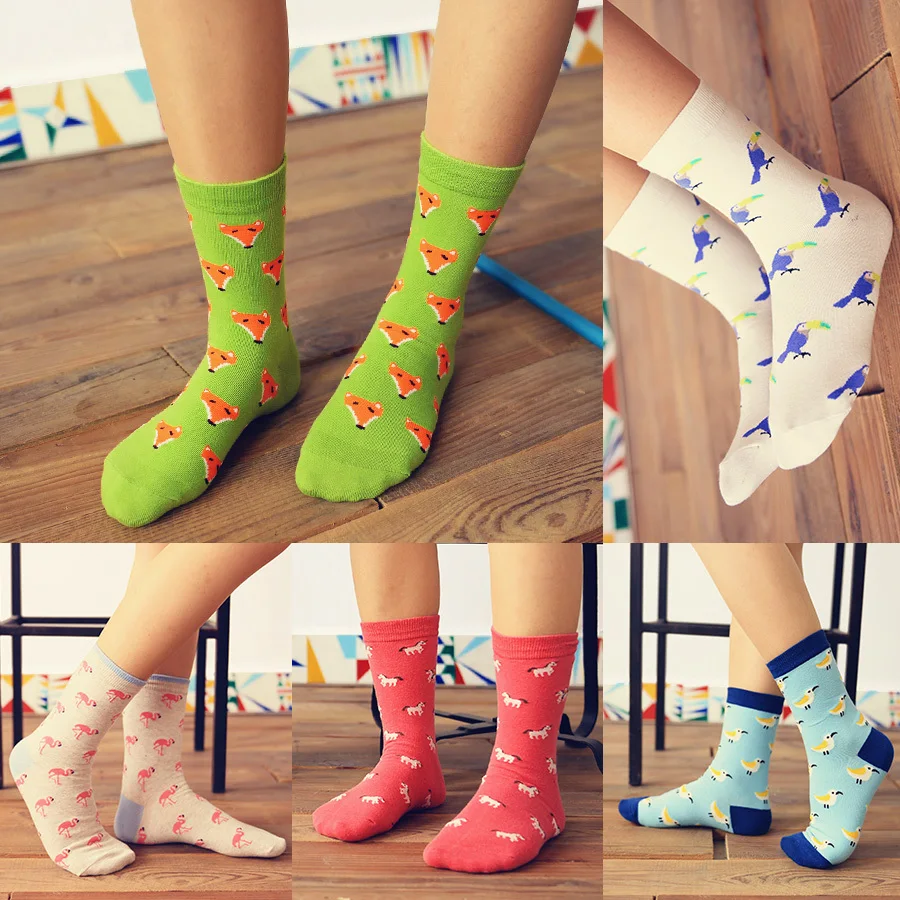 Чудесные носки для взрослых Хаски с животными Такса сосиска собака Лев