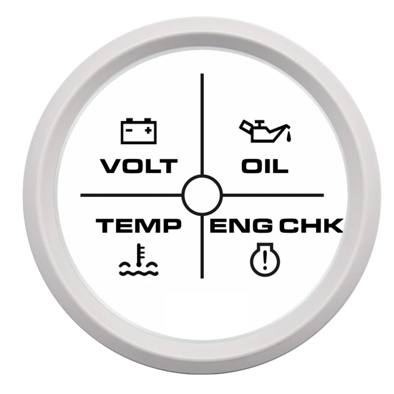 52 мм 4 светодиодный датчик напряжения, давление масла, температура воды, сигнализация двигателя 9-32 В для автомобиля, авто лодки, яхты, 7 цветов, подсветка