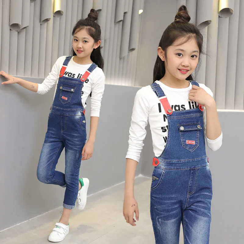 

Childrenswear New Style Girls' Overalls 2019 Spring And Autumn Korean-style Fashion Children Big Boy Denim Suspenders Trousers
