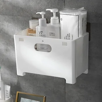 

The new listing lot folding laundry basket household bathroom wall-mounted punch-free plastic dirty clothes storage organizer