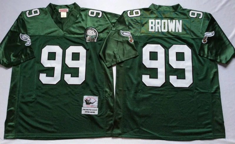 Stitiched, Philadelphia s, Wilber mongomery Ron Jaworski Harold Throwback для мужчин, Настоящее фото Джерси - Цвет: Коричневый