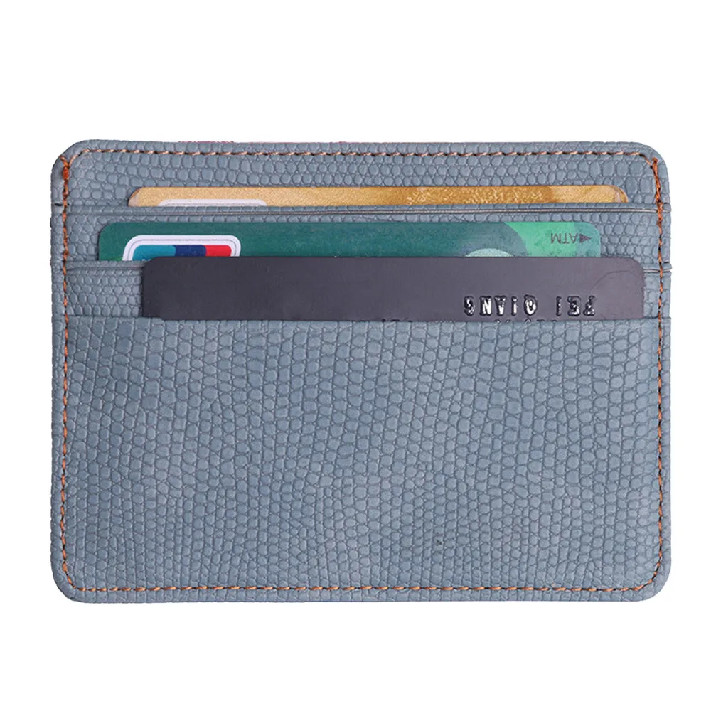 Для женщин и мужчин из кожи lichee Bank ID Card Wallet Holder прочный тонкий Простой деловой чехол для путешествий с кошельком для карт# T1P