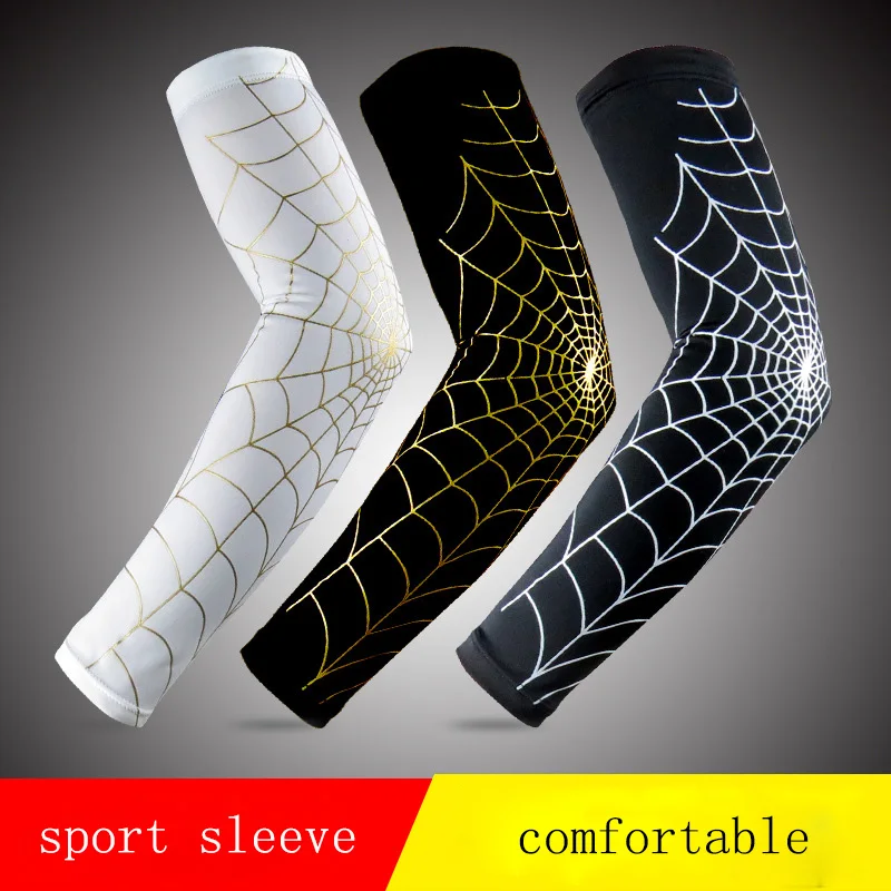 Spiderweb гетры для рук для велоспорта, защита от солнца, УФ, для баскетбола, защита локтя, для спорта, тенниса, велосипеда, волейбола, футбола, паутина, повязка на руку