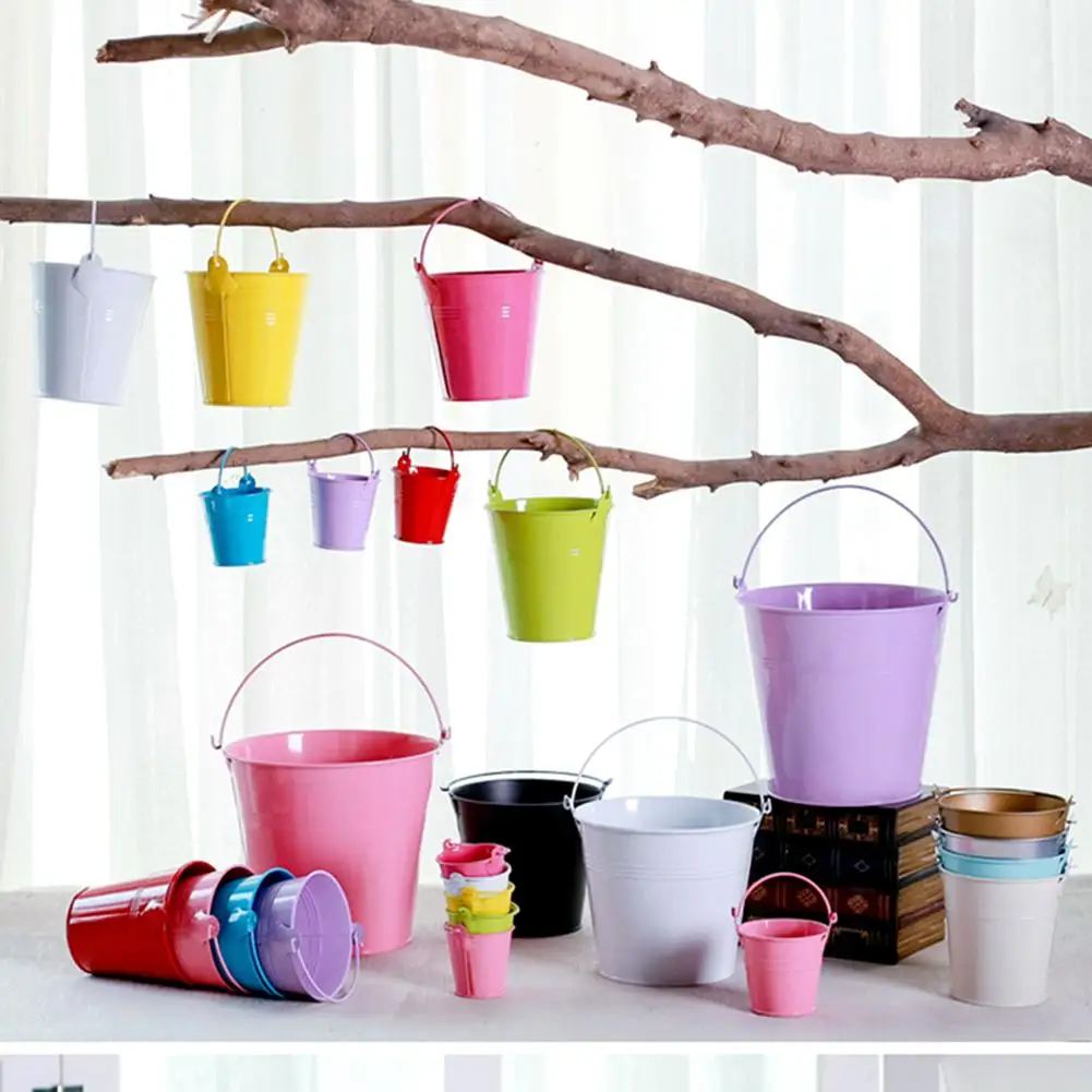 

5Pcs Portable Mini Iron Potted Planter Flower Succulent Plant Pot Home Decor Decorate your home and garden