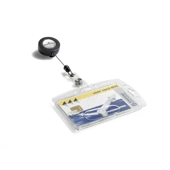 

Hard pass holder with tape measure 80 cm transparent