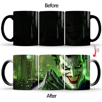 

1Pcs New 350ml Magic Joker Cold Hot Heat Sensitive Mug Tea Coffee Milk Ceramic Cup Best Gift for Yourself Friends Children