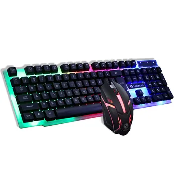 

GTX300 Keyboard Mouse Set Gaming Office Ergonomic Home Portable Desktop Ultra Thin LED Backlight USB Mechanical Wired Durable