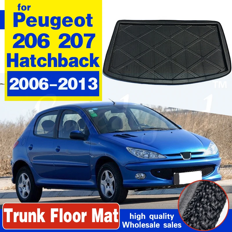 

For Peugeot 206 207 2006-2013 Rear Cargo Liner Boot Mat Tray Mud Waterproof Pad Protector Tailored Trunk Liner 2008 2009 2010