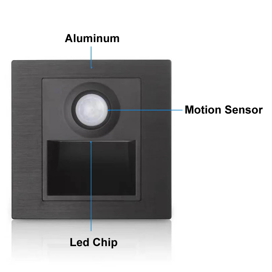 

Body PIR Motion Sensor Lamp Motion Sensor Metal Led Stair Light Step Recessed Wall Lamps Ladder Cabinet Stairs Light