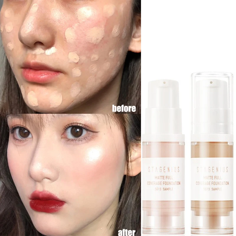 

5ml Liquid Foundation Face Concealer Oil Free Moisturizing Full Coverage Blemish Corrector Concealing Waterproof Foundation