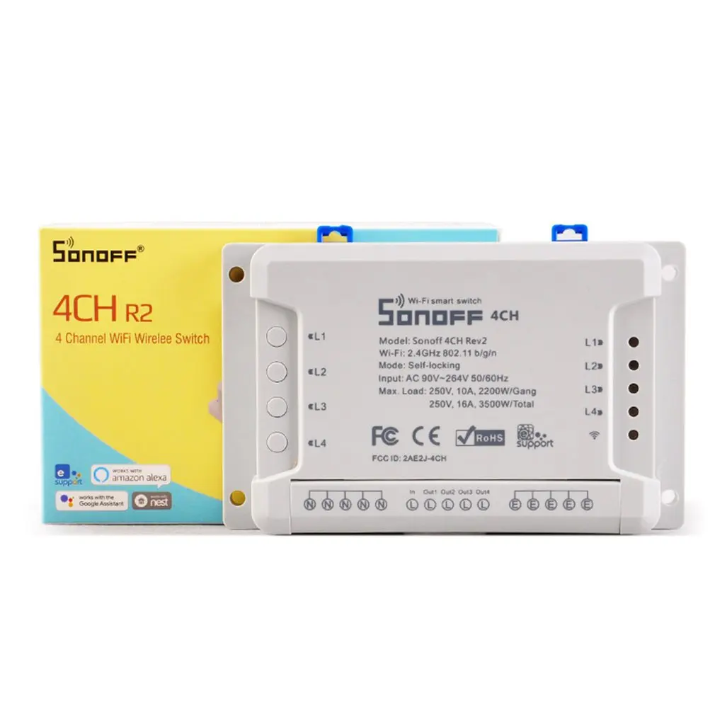 4-Channel Switch Intelligent Wifi Remote Control Switch Each Independent Mobile Phone Remote Control Timer Switch