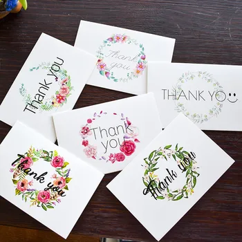

48pcs Thank You Cards and Envelopes Floral Blank Note Cards For All Occasions 6 style baby shower bridal shower themed party JS