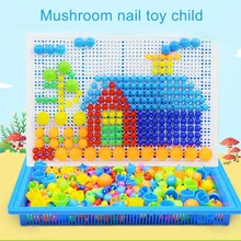 Высокая мозаика Pegboard детские развивающие игрушки 296 шт гриб пазл для ногтей обучение по головоломкам игрушки LG66