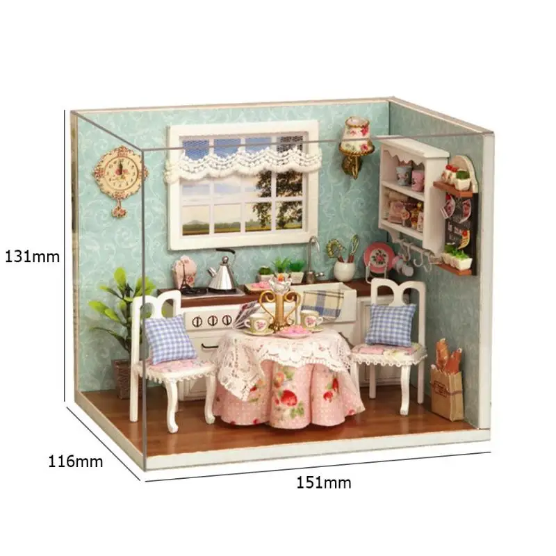 DIY Кукольный дом мебель Diy Миниатюрный 3D Деревянный Miniaturas кукольный домик игрушки для детей подарки на день рождения