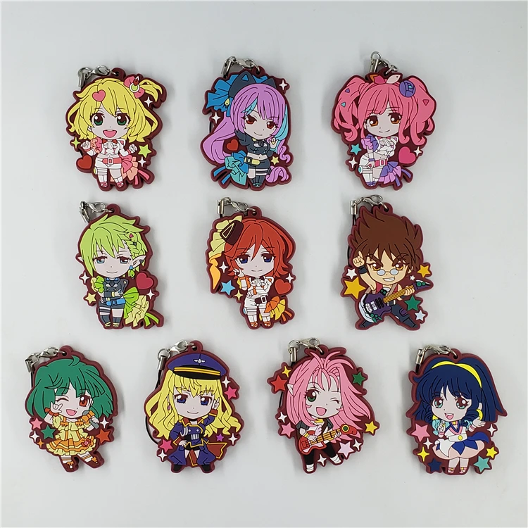 

Macross Crossover Anime Keychain The Super Dimension Fortress Macross Rubber Strap Keychain