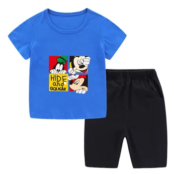 

Children Clothes Boys T-Shirt Shorts Sets Cotton Mickey Sport Leisure For Two Pcs Suit Comfortable Cartoon Fashion Handsome