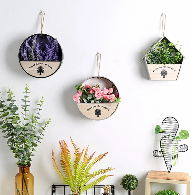 Flower Hanger Pot Wall Hanging Flower Basket Holder Hanging Vase Container For Outdoor Garden Balcony Wall Decoration