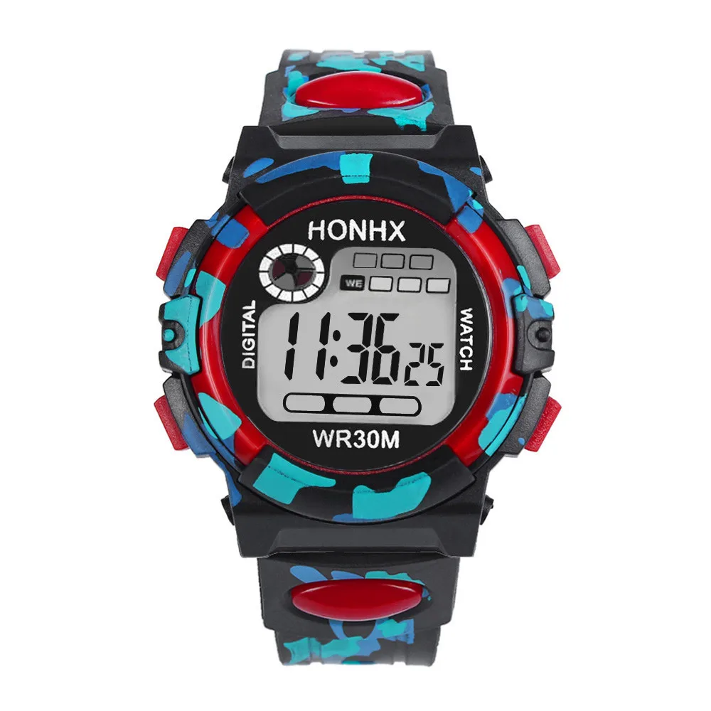 Multicolor Red Водонепроницаемые Детские для мальчиков многофункциональные 30 м водонепроницаемые часы светодиодный цифровые часы двойного действия дети будильник Дата электронные часы Q - Цвет: Multicolor Red