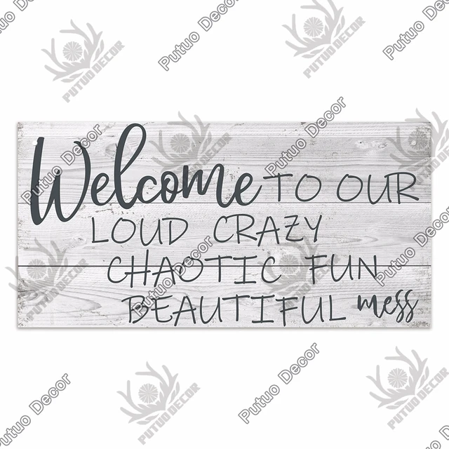 Putuo Decor Home Wooden Signs Family Wood Pendant Decorative Plaque for Friendship Home Sweet Home Room Sign Wall Decoration WP3818