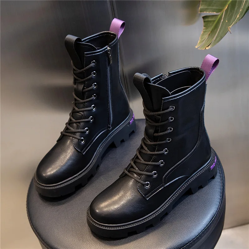 Ботинки Martin Женские кожаные полусапожки средней длины в британском стиле Сезон