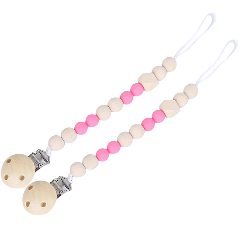 2pcs Pink Детские унисекс регулируемые детские соски зажимы держатель для кормления пустышки цепи для мальчиков и девочек малышей - Цвет: 2pcs Pink