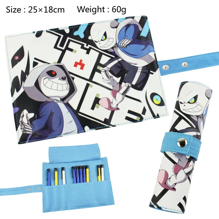 Undertale Cosplay Student School Roll Up Pen Pencil Case Cartoon Cosmetic Makeup Bags Pouch Storage Gift |