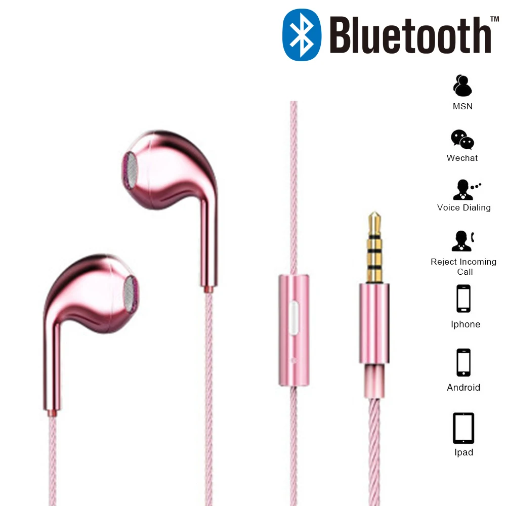 Earphone metal heavy bass wire control semi in ear headset K song chicken game universal for Apple Android system